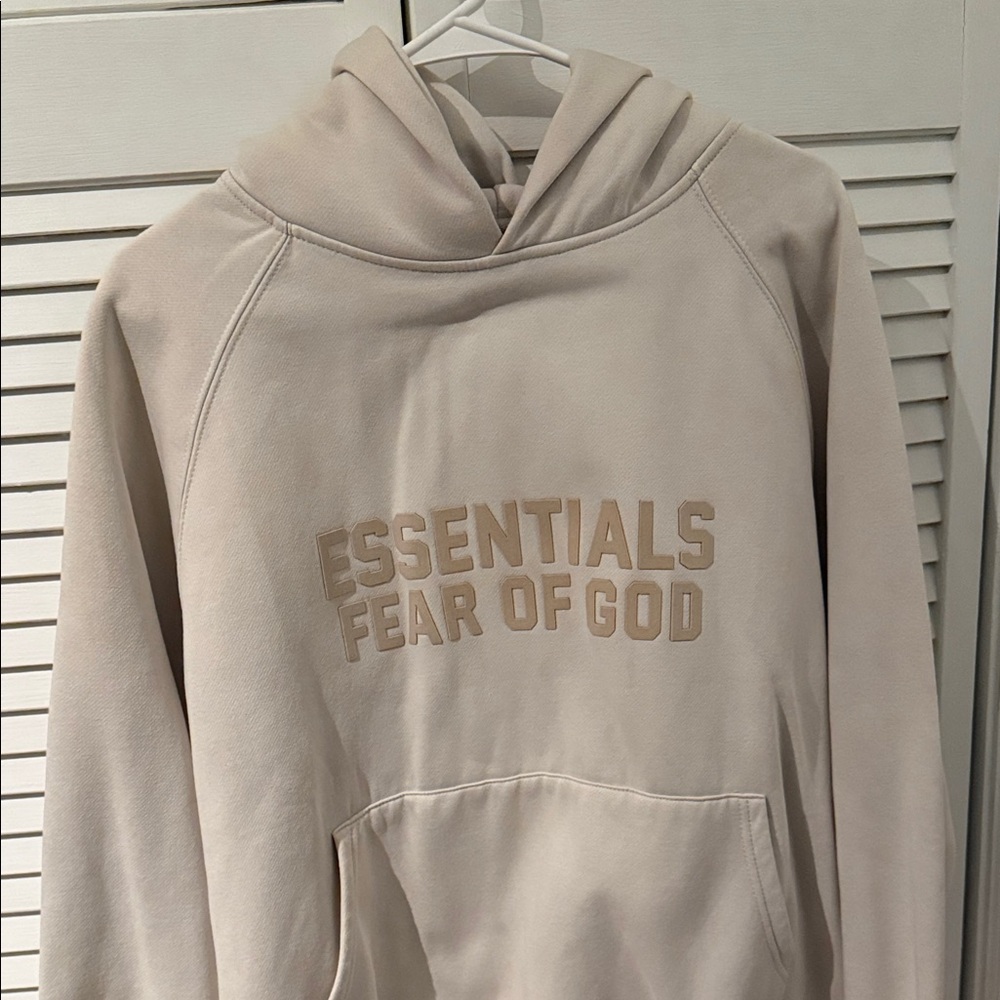 Fear of God Essentials Beige Hoodie